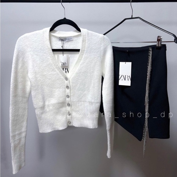 ZARA Jewel button knit cardigan 9598 197 - Picture 6 of 16